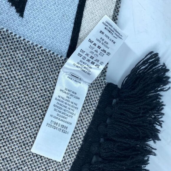 BURBERRY 8021740 border logo fringe Scarf Cashmere - Picture 9 of 9